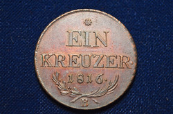 Ein kreuzer (Egy krajcár) 1816 B
