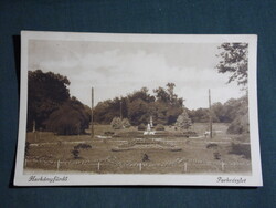 Képeslap,Harkány gyógyfürdő,park részlet,Szilczer Gyula kereskedő Harkány kiadás,1927-   ,barna,