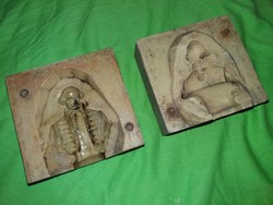 Régi fémöntéshez alkalmas öntőforma kokilla Huszár Bust mini szobor termékhez 10x8cm képek szerint 1