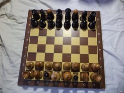 Fa sakk készlet táblával, retro (4204)