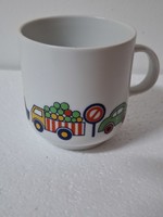 Alföldi porcelán aútós gyerek bögre