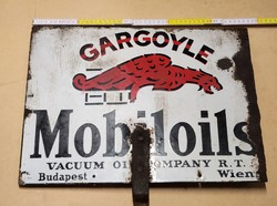 Gargoyle Mobiloils VACUUM OIL COMPANY R.T. Budapest Wien zománctábla
