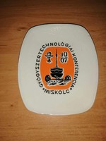Hollóházi porcelán MISKOLC GYÓGYSZERTECHNOLÓGIAI KONFERENCIA 1967 feliratú tálka (23/d)