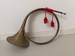 Antik trombita vörösréz réz rézfúvós hangszer katona militari 604 1344