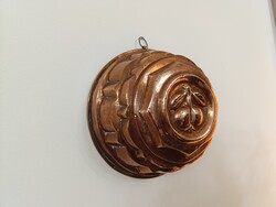 Antik kuglóf forma réz konyhai eszköz patinás ónozott vörösréz cukrász nagy 614 1337