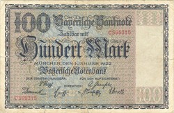 100 márka 1922.01.01. Németország München 1.