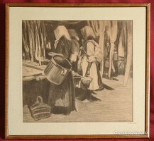 Borzásy Béla (1878 - 1947) : Piac 1912 (1)