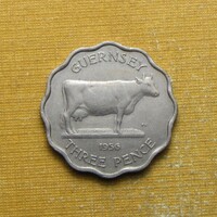 Guernsey 1956 3 pence - vékony lapka