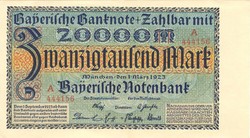 20000 márka 1923.03.01. Németország München 3. UNC