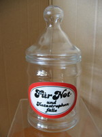 Retro patikai tartó üveg vicces felirattal. Csak katasztrófa esetére