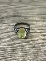 Vintage Szovjet 875 Ezüst Citrin Topaz Köves Női Gyűrű V0