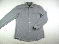 EREDETI HUGO BOSS SLIM FIT (XL) HOSSZÚ UJJÚ FÉRFI SZÜRKE APRÓ KOCKÁS ING