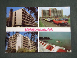 Képeslap,Balatonszéplak,mozaik,SZOT Dunai vasmű,Medicor üdülő,szálló,étterem látkép,részlet, 1991-