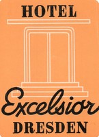 Hotel címke, bőröndcímke. Hotel Excelsior, Drezda.