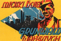 Hotel címke, bőröndcímke. Miejski Hotel, Lengyelország.