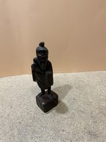 Kinai fa szobor, antik, 15 x 4 cm-es nagyságú. 7361