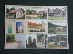 Képeslap,mozaik,Balatonrendes,Ábrahámhegy,Badacsonyőrs,Badacsonytomaj látkép,részlet,1980-