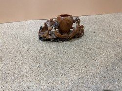 Antik zsírkő faragás állatokkal, 5 x 10 x 3 cm-es nagyságú. 7340