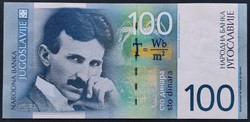 Ritkább! Jugoszlávia 100 Dínár 2000, UNC.