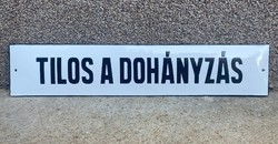 Tilos a dohányzás - domború zománctábla (zománc tábla)