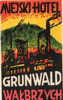 Hotel címke, bőröndcímke. Miejski Hotel, Lengyelország.