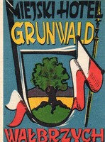 Hotel címke, bőröndcímke. Miejski Hotel, Lengyelország.