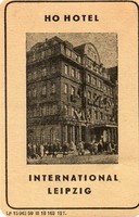 Hotel címke, bőröndcímke. Ho Hotel, Lipcse.