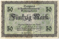 50 márka 1922.02.22. Németország Litvánia Memel megszállási pénz