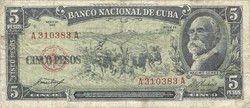 5 peso pesos 1958 Kuba