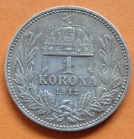 Ezüst 1 korona 1912 K.B.