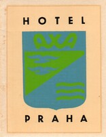 Hotel címke, bőröndcímke. Hotel Prága.