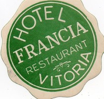 Hotel címke, bőröndcímke. Hotel Vitoria.