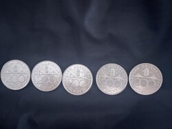 Deák Ferenc. 500 ezüst 200 Forint (1994)/ 5 darab
