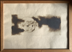 Szász Endre Gyerekfej rézkarc