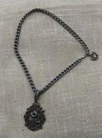 Habsburg birodalmi címer lógóval és havasigyopáros virágcsokor medállal vastag nyaklánc