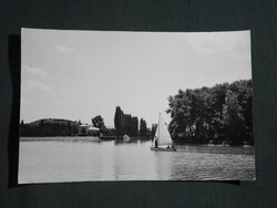 Képeslap,Balatonboglár,Hajóállomás,kikötő,móló,vitorlás látkép,részlet, 1960-