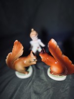 Hollóházi porcelán Mókus ill. Kislány figura