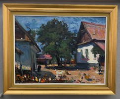 BOLDIZSÁR ISTVÁN: PARASZTUDVAR 1979 -. olajfestmény vászonra
