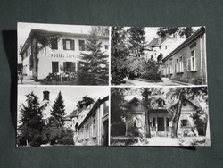 Képeslap,Balatonboglár,mozaik,Postás szünidei otthon,SZOT üdülők,templom látkép,részlet, 1960-
