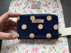 ÚJ! Cath Kidston kék, pöttyös oilcloths sokrekeszes pénztárca