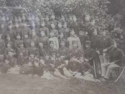 Monarchia korabeli talán pécsi ezred tisztjeinek kivételesen nagyméretű (47,5x38,5 cm)csoportképe