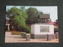Képeslap,Balatonszemes,Postamúzeum,postakocsi szekér látkép részlet, 1977-