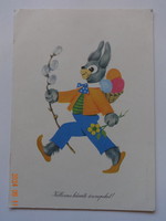 Régi grafikus húsvéti üdvözlő képeslap - Lazetzky Stella rajz