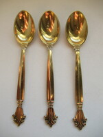 Aranyozott ezüst art deco (Georg Jensen) kávés, mokkás kanalak (3 db)