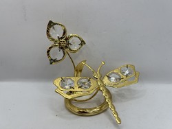 Butterfly ~24K GOLD PLATED FIGURINE MADE WITH SWAROVSKI CRYSTALS.7401