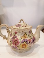 Csodaszép dúsan festett zsolnay tea kiöntő, kanna