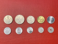 Forint - Fillér sor: 20 Ft-tól - 2 fillérig