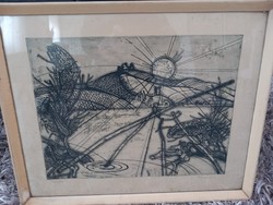 Raszler Károly Visegrád copper engraving
