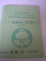 N55 OLD TIME 1980 GX PIROS CITROEN KÖRNYEZETVÉDELMI IGAZOLÓ  OKMÁNYA RITKASÁG ELADÓ GYŰJTEMÉNYBE