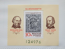 1979. Bélyegnap (52.) - blokk: Rowland Hill, Than Mór és Than Mór bélyegterve /300ft/